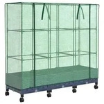 vidaXL Gartenplanter mit Gew&auml;chshausabdeckung und R&auml;dern 3 stk. PP