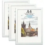 Bilderrahmen A4 MDF Acrylglas A4(21x29.7 cm) wei&szlig; 3 St&uuml;ck