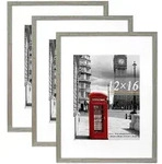 Bilderrahmen Passepartout 30x40cm 3er Zementgrau 12X16-3P grau