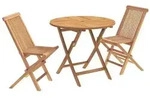 vidaXL 3-teiliges klappbares Garten Bistro Set Natur Massivholz Teak