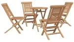 vidaXL Gartenset 3 stk. Braun Massivholz Teak