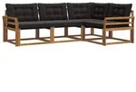 vidaXL Outdoor-Sofagarnitur mit Kissen 4 pcs Nat&uuml;rlich und Schwarz