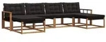vidaXL Outdoor-Sofagarnitur mit Kissen 6 pcs Nat&uuml;rlich und Schwarz