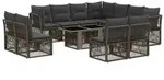 vidaXL Gartensofa-set 12 stk. Grau Poly-Rattan