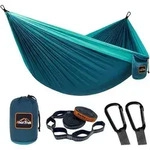 H&auml;ngematte Camping Nylon Fallschirm Blue&dark Blue 300 x 200 cm
