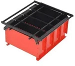 vidaXL Papierbrikettpresse Stahl 38x31x18 cm Schwarz und Rot