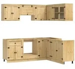vidaXL Schrank mit Regal SKI 8 pcs Honigbraun Massives Kiefernholz