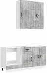 vidaXL K&uuml;cheneinheit LUCCA 5 pcs Betongrau Holzwerkstoff