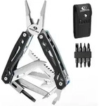 Multifunktionszange 22 in 1 Edelstahl Messer S&auml;ge Bits Mit G10-Griff