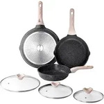 Bratpfannen Set Antihaft Granit Klassischer Granit-24+28+32 Cm