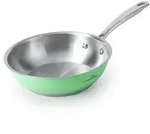 Bratpfanne 20cm Edelstahl nickel-frei mintgr&uuml;n Induktion 3-Lagen-Boden