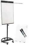 Flipchart Schreibfl&auml;che B682xH1050mm Wei&szlig;/schwarz Rundfu&szlig; m.5 feststellb. Rl.