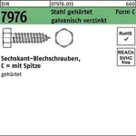 Blechschraube DIN 7976 Sechskant/Spitze C 6,3x38 Stahl geh.galv.verz. 250St.