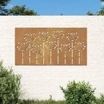 vidaXL Garten-Wanddeko 105x55 cm Cortenstahl Blumen-Design