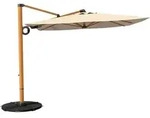 Sonnenschirm Ampelschirm Kurbel 300cm UV50 Champagne Quadrat 3M