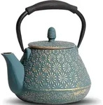 Teekanne Gusseisen 950ml Kirschbl&uuml;tenmuster Infuser Blue
