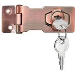 T&uuml;rschloss mit Schl&uuml;ssel, 90 Grad Drehknauf, Haspe f&uuml;r Schuppen, Red Bronze...