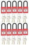 FILFEEL Sicherheitsvorh&auml;ngeschloss 38mm Nylon PA rot 10er Set