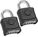 Zahlenschloss 2 St&uuml;ck 4-stellig 8mm Sch&auml;kel Schwarz