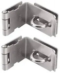 2x 90&deg; Winkel Vorh&auml;ngeschloss Haspe Edelstahl 2,0mm satiniertes Nickel