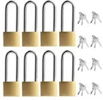 8x Vorh&auml;ngeschloss langer B&uuml;gel 32mm gleichschlie&szlig;end mit Schl&uuml;ssel