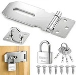 Vorh&auml;ngeschloss Haspe 3 Zoll Edelstahl Riegelschloss Set Silber