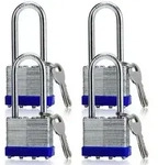 Vorh&auml;ngeschl&ouml;sser 40mm, 4er Set, gleichschlie&szlig;end, mit Schl&uuml;sseln, blau