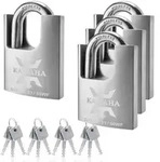 Vorh&auml;ngeschloss Edelstahl 60mm gleichschlie&szlig;end 4er Pack