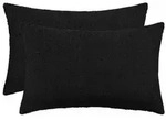 vidaXL Kissenbezug 2 pcs HEERLEN Schwarz 50 x 70 cm Boucl&eacute;