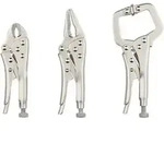 Verriegelungszangen Set 3-teilig 125mm C-Klemme lange Nase Rundbacken
