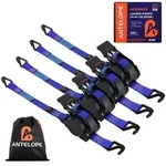 ANTELOPE Automatik Spanngurt 4 St&uuml;ck J-Haken Blau 680kg Bruchfestigkeit