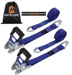 ANTELOPE 2 St&uuml;ck Spanngurte mit Ratsche 25mm x 4m 800kg Bruchfestigkeit Blau