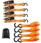 4x Spanngurte 800 kg 5m mit Ratsche und Haken orange