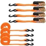 4x Spanngurte 800kg 5m mit Haken zweiteilig Ratschengurt Orange