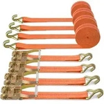 4x Spanngurte mit Ratsche und Haken 6m 3000kg Orange