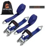 ANTELOPE Spanngurte mit Ratsche 2000kg 2 St&uuml;ck 35mm x 6m J-Haken Blau