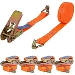 Spanngurte mit Ratsche 4 St&uuml;ck 800 kg 4 m orange