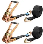 2 St&uuml;ck Spanngurte mit Ratsche und Haken 6Mx5CM Spanngurt Schwarz Spanngurte...