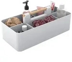 Intirilife Make Up Organizer in Grau - Beauty Kosmetik Aufbewahrungs Box mit 5