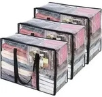 3er Pack Aufbewahrungsbeutel transparent 46x38x23cm mit verst&auml;rkten