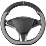 COFIT D-Form Lenkradbezug Grau/Schwarz M (37-38cm) in Lederoptik