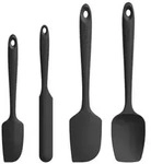 U-Taste Silikon Teigschaber 4er-Set Schwarz 250&deg;C hitzebest&auml;ndig