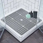 Duschmatte rutschfest 70x70cm PVC Transparent Grau Quadratisch