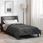 vidaXL Sommerdecke Hellgrau und Anthrazit 220 x 135 cm Mikrofaser