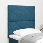 vidaXL LED Kopfteil Diamantblock Design Dunkelblau 80 cm Samt