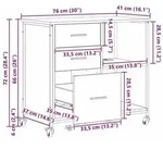 vidaXL Schrank mit Ladestation Schwarz Eichen-Optik 76 x 41 x 72 cm