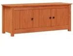 vidaXL Schuhschrank Wachsbraun 110 x 38 x 45,5 cm Massives Kiefernholz