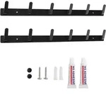Garderobenhaken Hakenleiste Wand Schwarz 6 Haken 12 Haken Schwarz