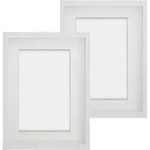 Bilderrahmen 3D Echtglas Passepartout Wei&szlig; 2er 20x25 cm f&uuml;r 13x18 cm