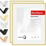 Bilderrahmen 40x50 Aluminium Acrylglas 2er Set Alu Gold 40x50cm 2x